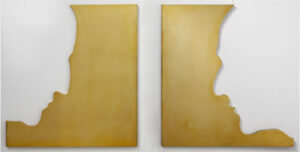 Navjot | Self portrait in a profile | 1956-2006 | brass ( edition of 3 ) | 24 x 24 ( 2 panels) Inches