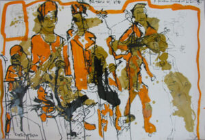 Locust Jones | Conflict Of Truth | 2005 | Ink, Graphite, Acrylic on paper | 27 x 41 Inches