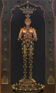 Surendran Nair | Pernoctation 2.The wounded majesty ,or, The anatomy of fate (cuckoonebulopolis) | 2008 | Oil on canvas | 118 x 70 inch Inches