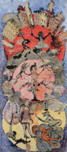 Nalini Malani | Alice | 2006 | Acrylic and enamel reverse painting on mylar sheet | 70 x 31 Inches