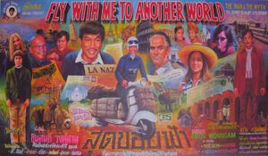 Navin Rawanchaikul | Fly with Me to Another World | 1999-2008 | Acryilic on canvas | 47.25 x 90 Inches