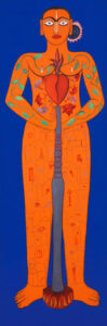 Rekha Rodwittiya | Rekha@50 | 2008 | Acrylic & Oil on canvas | 72 x 24 inch Inches