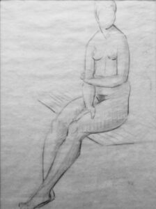 Jehangir Sabavala | Nude Study.. | 1948 | Drawing on paper | 15.5 x 11.5 Inches