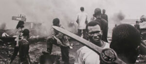 Uche Iroha | roasting ground | 2005 | C. Print on Aluminum (Dibond) | 39 x 19 Inches