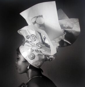 J.D.Okhai Ojeikere | Headgear series | 2004 | C. (gelatine) Print on Aluminum | 40 x 40 Inches