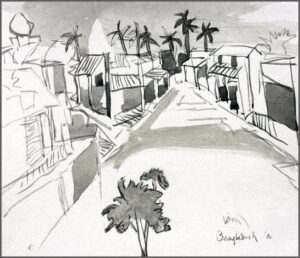 K. G. Subramanyan | Bangladesh Drawings | 2010 | Watercolour on paper | 9 x 10.25 inches