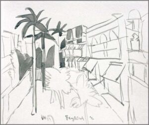 K. G. Subramanyan | Bangladesh Drawings | 2010 | Watercolour on paper | 9 x 10.25 inches