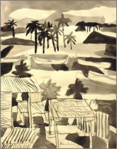 K. G. Subramanyan | Bangladesh Drawings | 2010 | Watercolour on paper | 10.75 x 8.75 inches