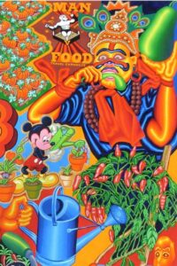 Anirban Mitra | Grow more food (close up) | Acrylic on Canvas | 67.7 x 143 inches