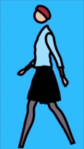 Julian Opie | Jen walking 3. | 2012 | Continuous computer animation, computer and 55â€ LCD screen. Ed. 1|4 | 48 X 27.5 X 2 inches