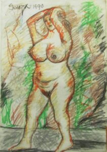 F. N. Souza | Untitled | 1990 | Pastel on paper | 22 x 15 Inches