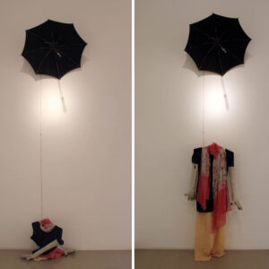 Jeetander Ojha | Untitled | 2017 | Clothes, umbrella, electric motor and sensor | Variable