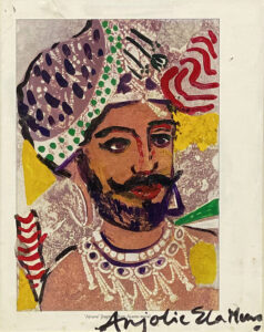 Anjolie Ela Menon | Untitled | Mixed media on paper pasted on board | 11 x 8.5 Inches