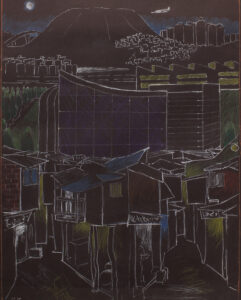 Sudhir Patwardhan | Vikhroli | 2015 | Pastel on black paper | 28.5 x 21 Inches