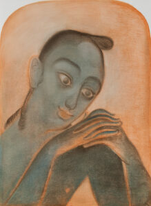 Shine Shivan | Chintan | 2022 | Graphite, dry pastels and charcoal on paper | 30 x 22 Inches