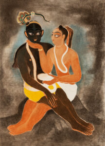 Shine Shivan | Yugal Kishor | 2022 | Graphite, dry pastels and charcoal on paper | 39.5 x 23.5 Inches