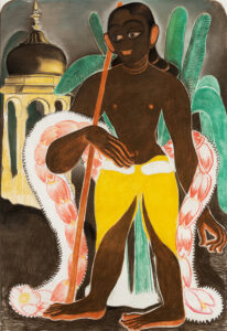 Shine Shivan | Sankarshan | 2022 | Graphite, dry pastels and charcoal on paper | 34 x 23.5 Inches