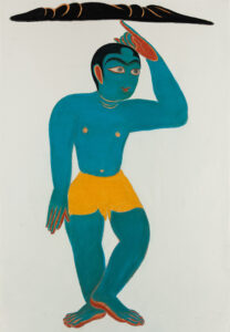 Shine Shivan | Shree Govardhan Giridhari – 1 | 2022 | Graphite, dry pastels and charcoal on paper | 34 x 23.5 Inches