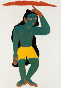 Shine Shivan | Shree Govardhan Giridhari – 5 | 2022 | Graphite, dry pastels and charcoal on paper | 34 x 23.5 Inches