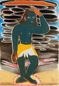 Shine Shivan | Shree Govardhan Giridhari – 11 | 2022 | Graphite, dry pastels and charcoal on paper | 34 x 23.5 Inches