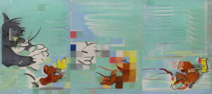 Siddhartha Kararwal | The Chase | 2020 | Dry pastels on acid free paper (Triptych) | 30 x 66 Inches