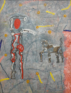 Amitava Das | Human Figure, Animal Figure | 1992 | Acrylic on canvas | 1992