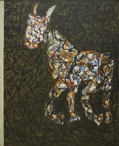 Amitava Das | Animal Figure | 1992 | Oil and acrylic on canvas | 71 x 59 Inches