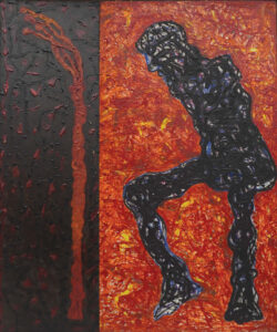 Amitava Das | Black, Red | 1992 | Oil and acrylic on canvas (Diptych) | 40.5 x 34.5 Inches