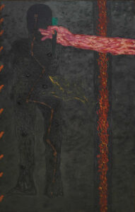 Amitava Das | Fire | 1990-91 | Oil and pastel on canvas | 56 x 36 Inches